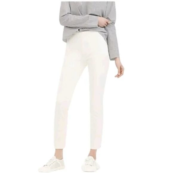 J.Crew Martie Crop Bi Stretch Pullon Ankle Dress Pant Trousers Side Zip 4 White - Picture 12 of 15